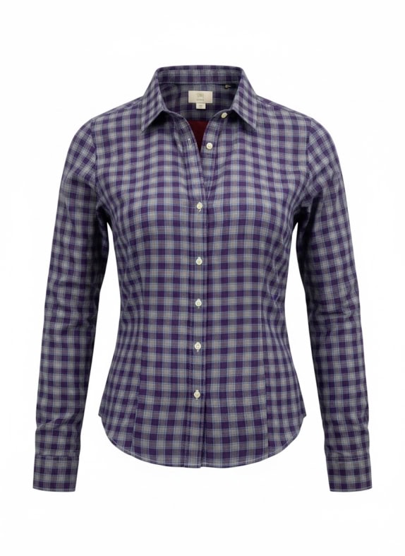 TIMBERLAND Καρό Πουκάμισο Slim Fit Μωβ-Γκρι Γυναικείο S