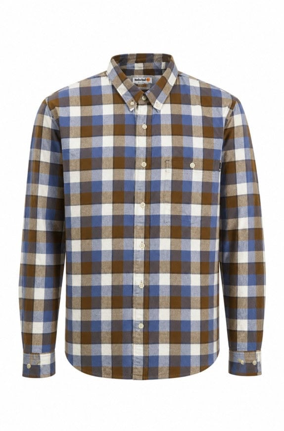 TIMBERLAND CAMICIA CHECK BLU MARRONE UOMO PRE OWNED L