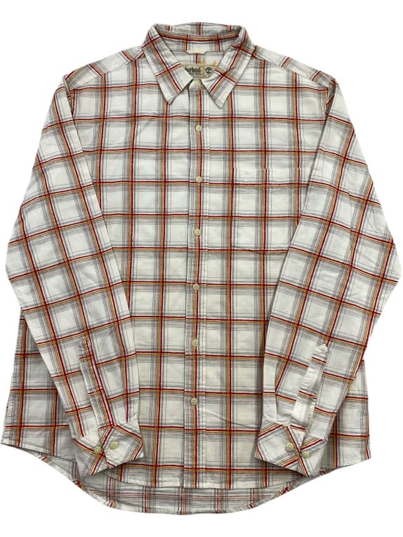 TIMBERLAND ΠΟΥΚΑΜΙΣΟ CHECKED VINTAGE LOGO ΛΕΥΚΟ/ΚΟΚΚΙΝΟ ΑΝΔΡΙΚΟ L