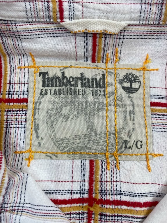 TIMBERLAND ΠΟΥΚΑΜΙΣΟ CHECKED VINTAGE LOGO ΛΕΥΚΟ/ΚΟΚΚΙΝΟ ΑΝΔΡΙΚΟ L