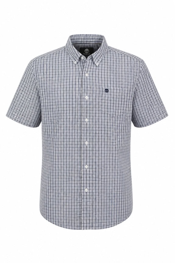 TIMBERLAND CAMICIA A QUADRI CASUAL BIANCO BLU UOMO PRE OWNED L