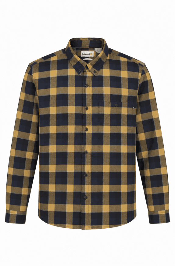 TIMBERLAND CAMICIA A QUADRI GIALLO BLU UOMO PRE OWNED L