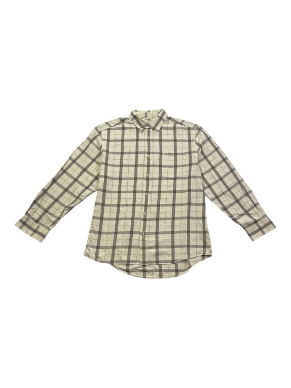 TIMBERLAND CHECKERED SHIRT LOGO BEIGE/BROWN MENS L