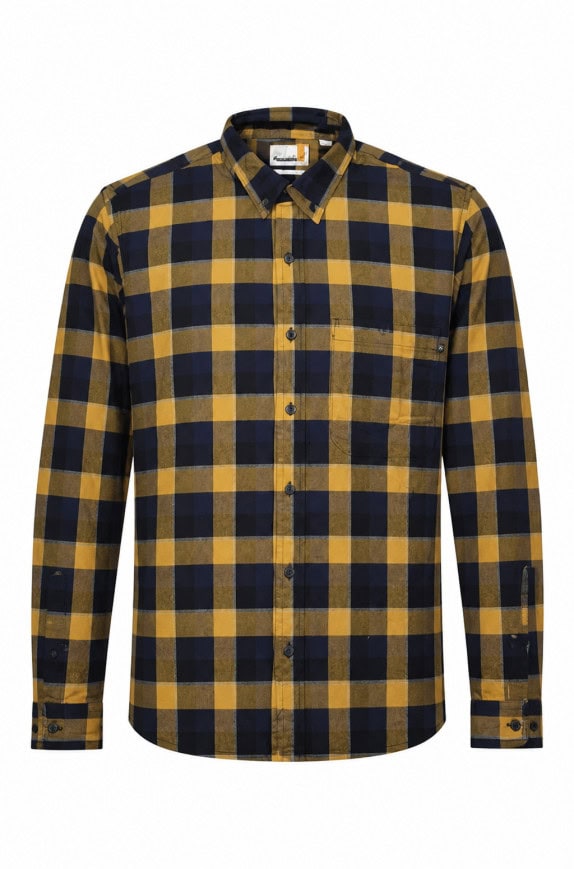 TIMBERLAND CAMICIA CHECK CLASSICO BLU GIALLO UOMO PRE OWNED L