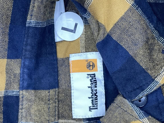 TIMBERLAND ΠΟΥΚΑΜΙΣΟ ΚΑΡΩ CLASSIC ΜΠΛΕ ΚΙΤΡΙΝΟ ΑΝΤΡΙΚΟ PRE OWNED L
