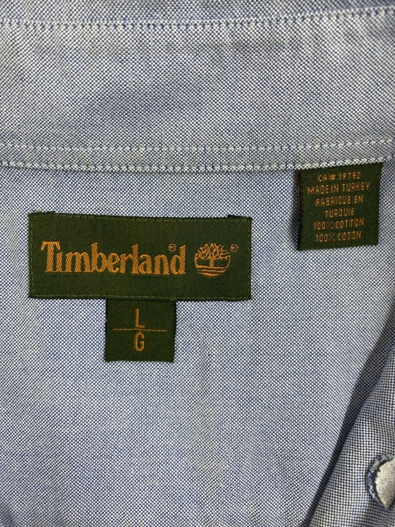 TIMBERLAND ΠΟΥΚΑΜΙΣΟ ΚΟΝΤΟΜΑΝΙΚΟ OXFORD ΜΕ ΚΕΝΤΗΤΟ LOGO ΓΑΛΑΖΙΟ ΑΝΔΡΙΚΟ LARGE