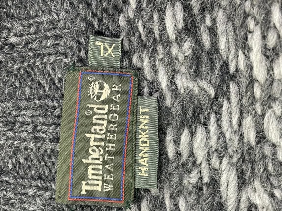 1990S TIMBERLAND ΠΟΥΛΟΒΕΡ ΜΕ ΠΛΕΞΗ ΚΑΙ NORTHERN PATTERN ΓΚΡΙ ΑΝΤΡΙΚΟ PRE OWNED XL
