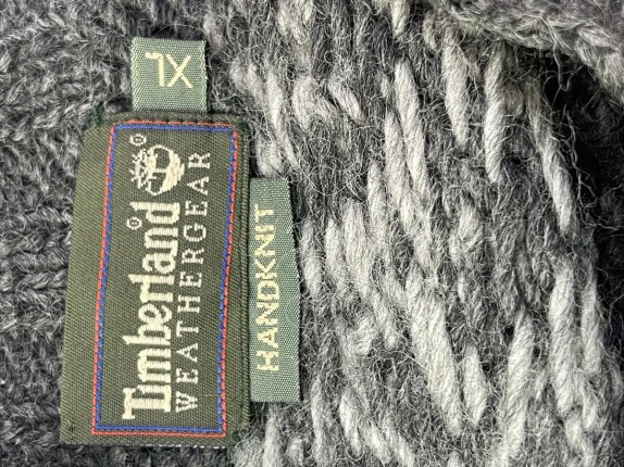90s TIMBERLAND MAGLIONE LAVORAZIONE A MAGLIA MINIMAL GRIGIO UOMO PRE OWNED XL