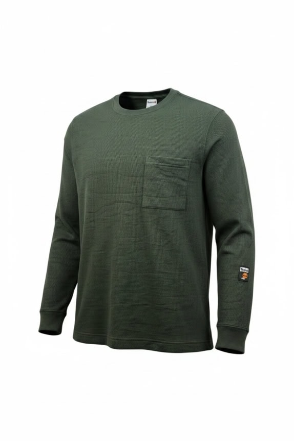 TIMBERLAND PRO LONG SLEEVE WAFFLE KNIT T-SHIRT GREEN UNISEX M