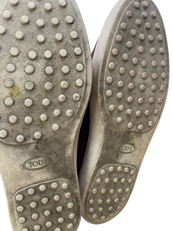TOD'S Δερμάτινα Sneakers Logo Μπορντό Unisex 43