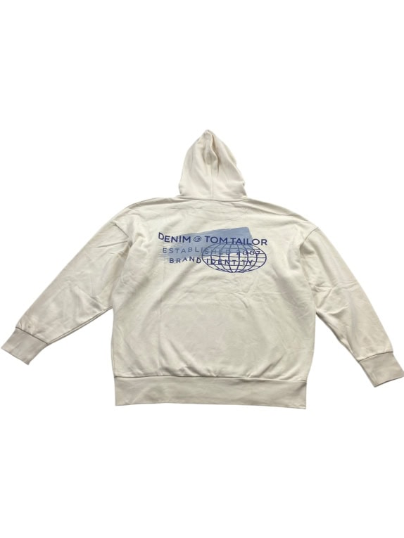 Tom Tailor Denim Ανδρικό Oversized Hoodie Εκρού XXL