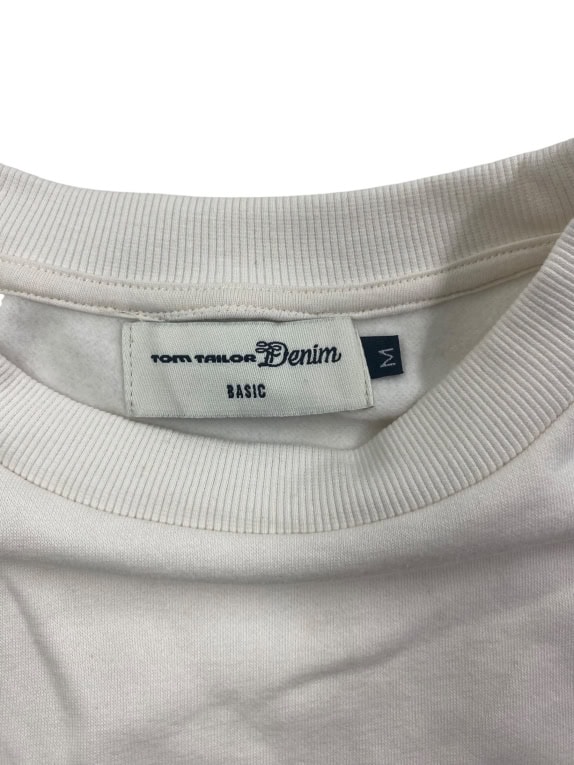 Tom Tailor Denim Φούτερ Basic Casual Λευκό Ανδρικό M
