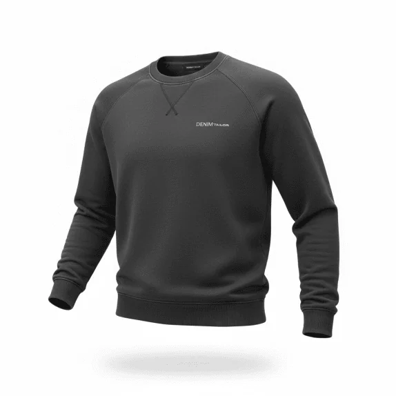 Tom Tailor Denim Φούτερ Crewneck Casual Λογότυπο Μαύρο Ανδρικό XL