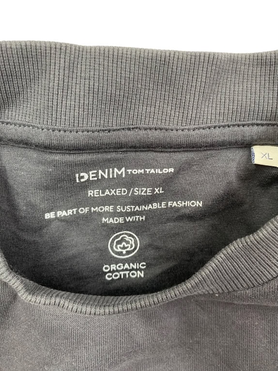 Tom Tailor Denim Φούτερ Crewneck Casual Λογότυπο Μαύρο Ανδρικό XL