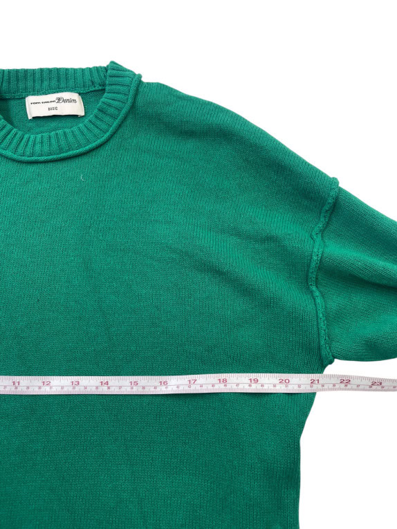 TOM TAILOR DENIM KNIT SWEATER MINIMAL GREEN MEN PRE OWNED L