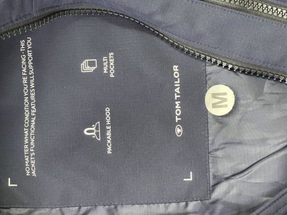TOM TAILOR ΜΠΟΥΦΑΝ JACKET ΜΙΝΙΜΑΛ ΝΑΥΤΙ ΜΠΛΕ ΑΝΤΡΙΚΟ PRE OWNED M