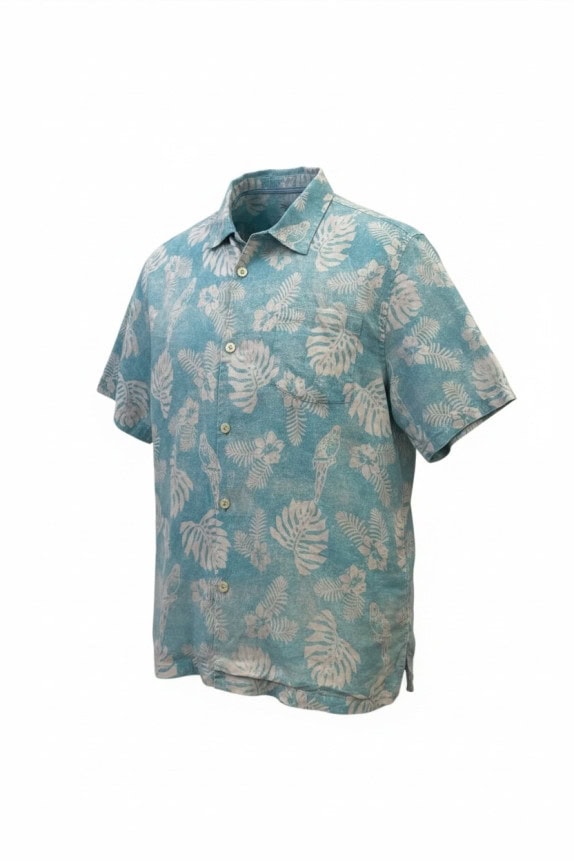TOMMY BAHAMA SHIRT HAWAIIAN BLUE MEN PRE OWNED M