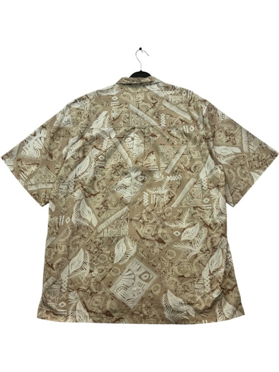 TOMMY BAHAMA SHORT SLEEVE SHIRT TROPICAL BEIGE MEN PRE OWNED L