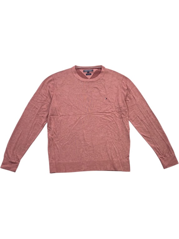 Tommy Hilfiger Men’s Pink Knit Sweater Cotton Silk Size L