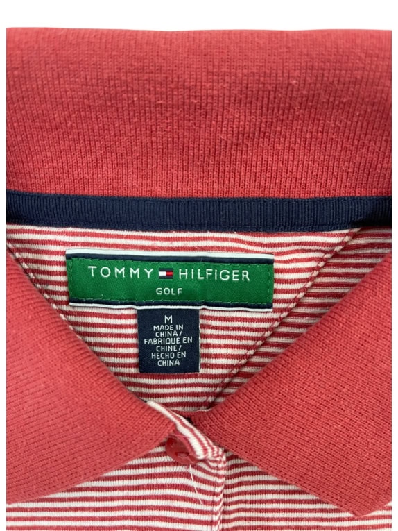 TOMMY HILFIGER GOLF Μπλούζα Polo Ριγέ Λογότυπο Κόκκινο / Λευκό Γυναικείο Medium