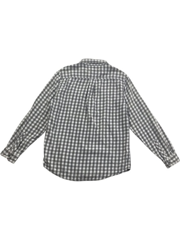 TOMMY HILFIGER Plaid Shirt Casual Logo Grey-White Men’s L