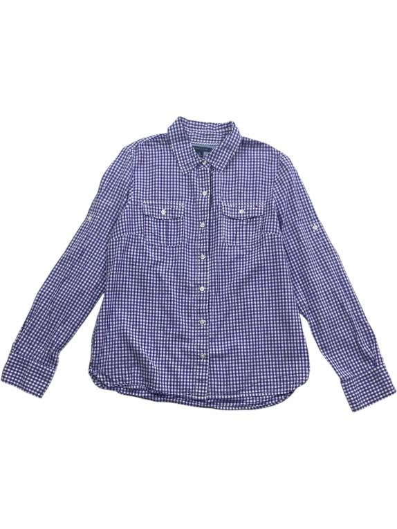 Tommy Hilfiger Καρό Πουκάμισο Casual Λογότυπο Μπλε Γυναικείο M