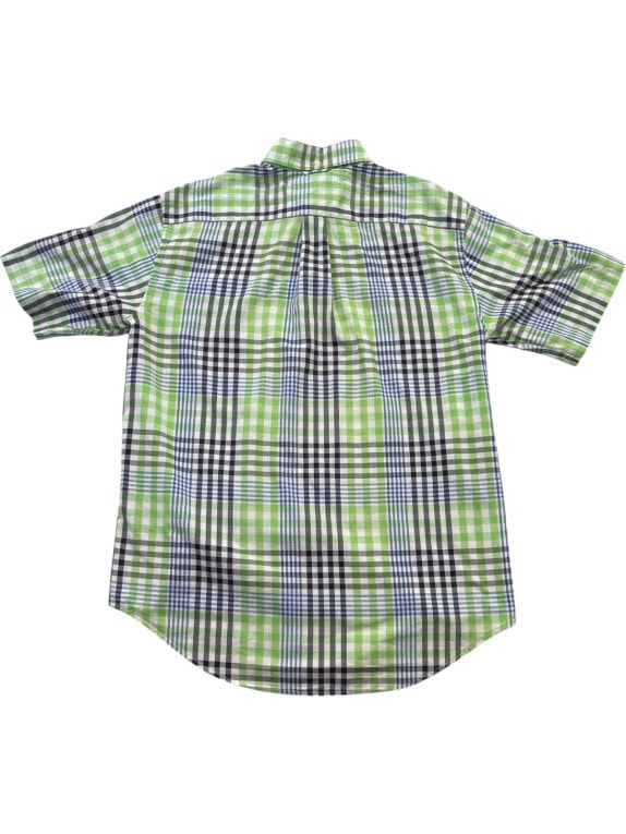 TOMMY HILFIGER CAMICIA A MANICHE CORTE CLASSICA A QUADRI VERDE BLU UOMO PRE OWNED M