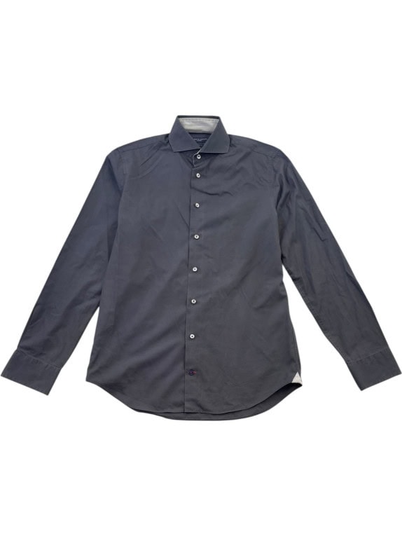 TOMMY HILFIGER ΜΑΚΡΥΜΑΝΙΚΟ ΠΟΥΚΑΜΙΣΟ MINIMAL CHARCOAL ΑΝΤΡΙΚΟ PRE OWNED S