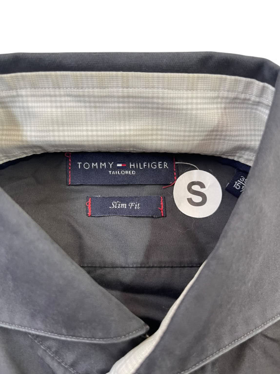 TOMMY HILFIGER ΜΑΚΡΥΜΑΝΙΚΟ ΠΟΥΚΑΜΙΣΟ MINIMAL CHARCOAL ΑΝΤΡΙΚΟ PRE OWNED S