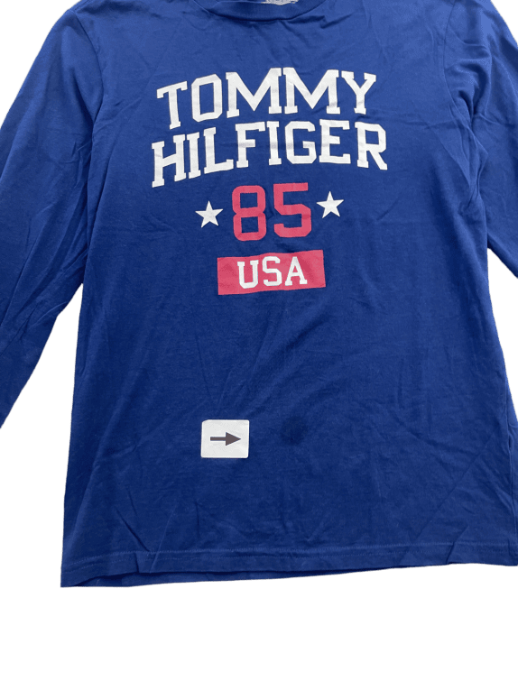 TOMMY HILFIGER ΜΠΛΟΥΖΑ ΜΕ ΜΑΚΡΥ ΜΑΝΙΚΙ GRAPHIC ΜΠΛΕ ΑΝΤΡΙΚΟ PRE OWNED XS