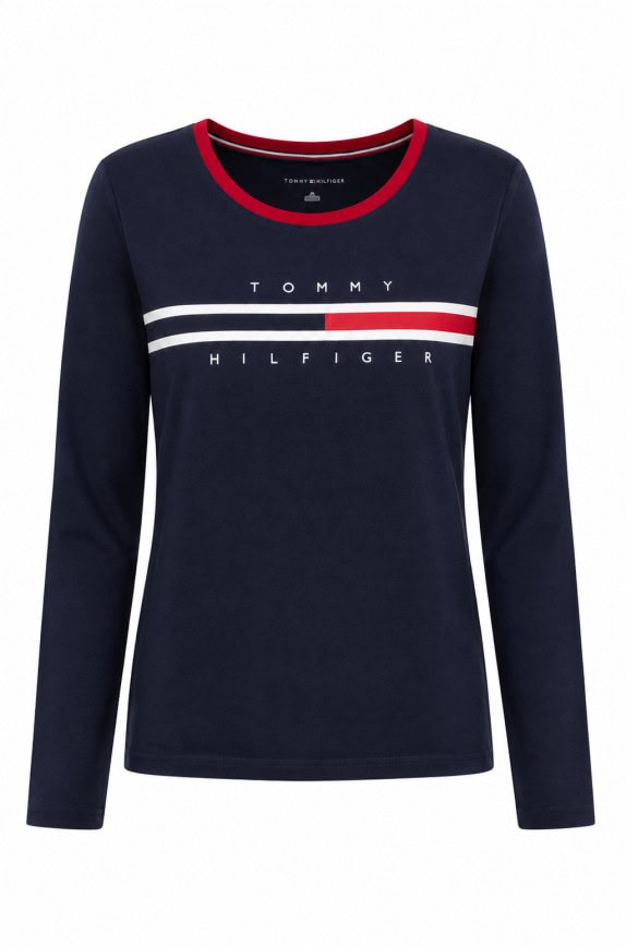 TOMMY HILFIGER MAGLIA A MANICHE LUNGHE SPORTY NAVY UOMO PRE OWNED