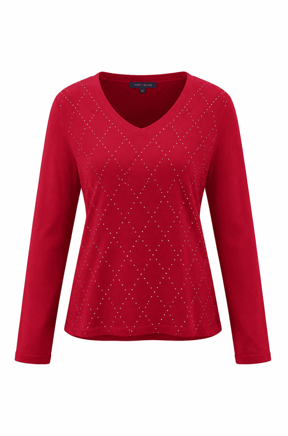 TOMMY HILFIGER ΜΠΛΟΥΖΑ ΜΕ V ΓΙΑΚΑ ΚΟΚΚΙΝΟ ΓΥΝΑΙΚΕΙΟ PRE OWNED L