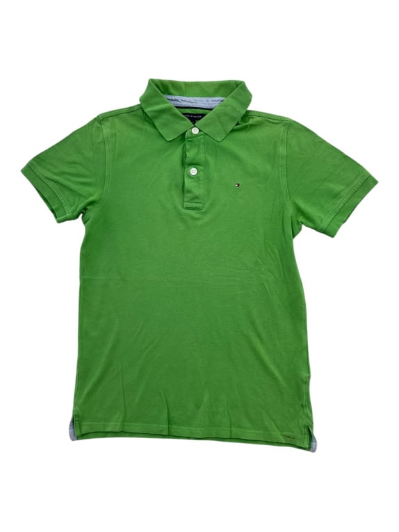 TOMMY HILFIGER Polo Shirt Classic Embroidered Logo Green Men's Small