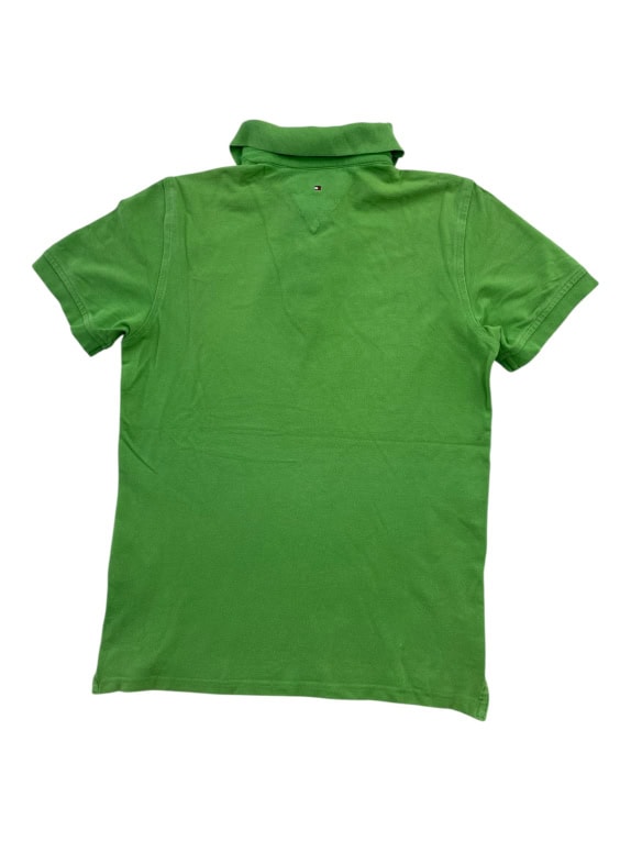 TOMMY HILFIGER Polo Shirt Classic Embroidered Logo Green Men's Small