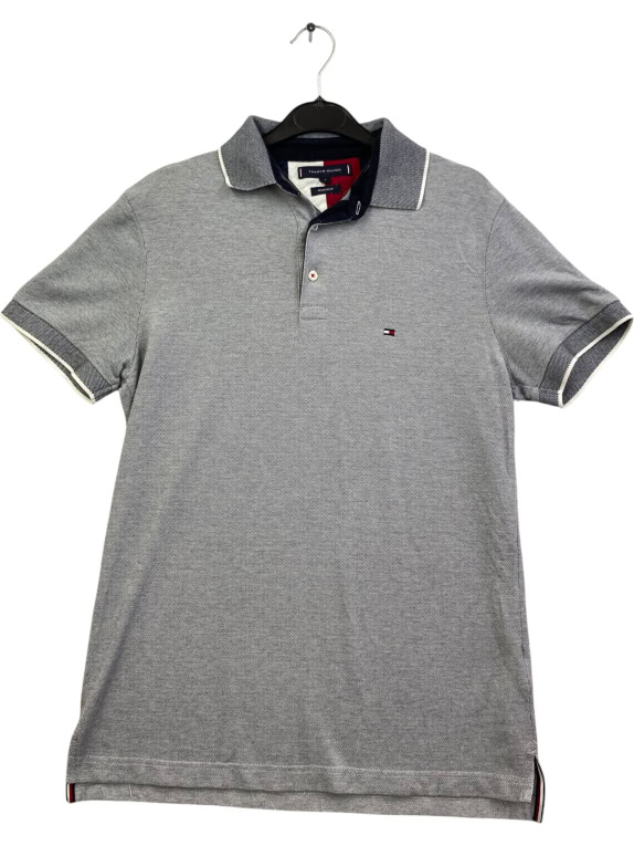 TOMMY HILFIGER POLO SHIRT LOGO GREY UNISEX S