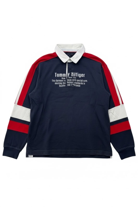TOMMY HILFIGER Polo a maniche lunghe con logo blu S