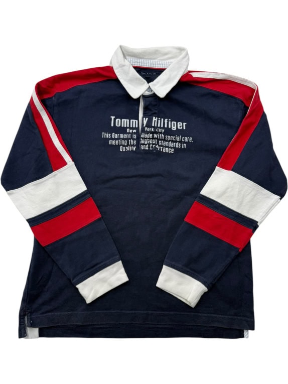 TOMMY HILFIGER ΜΠΛΟΥΖΑ POLO ΜΑΚΡΥΜΑΝΙΚΗ ΜΕ ΛΟΓΟΤΥΠΟ ΜΠΛΕ S