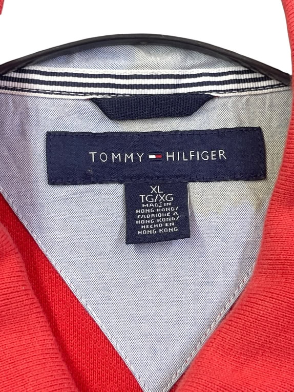 TOMMY HILFIGER ΜΠΛΟΥΖΑ POLO RETRO ΚΟΚΚΙΝΟ ΑΝΤΡΙΚΟ XL pre-owned
