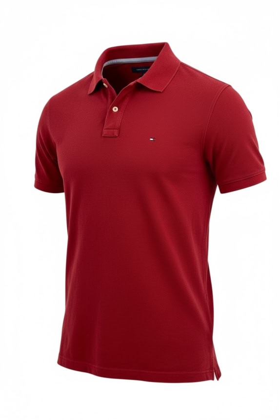TOMMY HILFIGER POLO SHIRT SLIM FIT LOGO RED MEN'S S