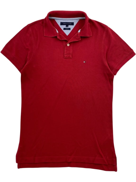TOMMY HILFIGER ΜΠΛΟΥΖΑ POLO SLIM FIT ΛΟΓΟΤΥΠΟ ΚΟΚΚΙΝΟ ΑΝΔΡΙΚΟ S