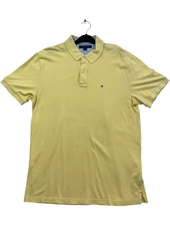 TOMMY HILFIGER POLO SHIRT VINTAGE YELLOW MENS XL pre-owned
