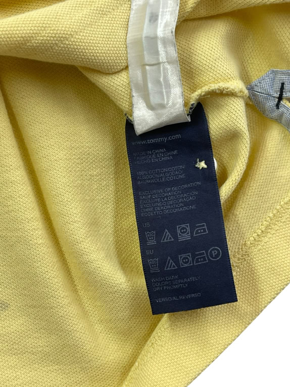 TOMMY HILFIGER POLO SHIRT VINTAGE YELLOW MENS XL pre-owned