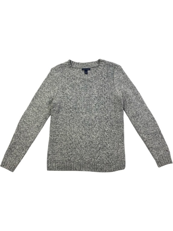 TOMMY HILFIGER ΠΛΕΚΤΗ ΜΠΛΟΥΖΑ CABLE-KNIT ΜΕΛΑΝΖΕ ΓΚΡΙ/ΛΕΥΚΟ ΓΥΝΑΙΚΕΙΑ M/L