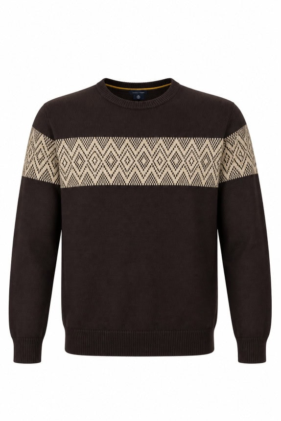 TOMMY HILFIGER MAGLIA IN MAGLIA MINIMAL MARRONE UOMO PRE OWNED S/M