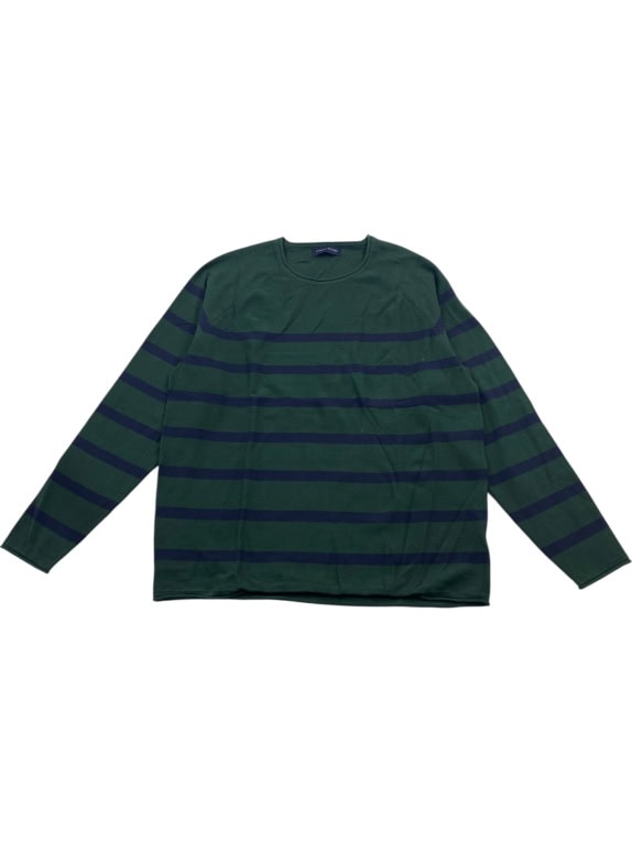 Tommy Hilfiger Πλεκτή Μπλούζα Ριγέ Casual Logo Πράσινο Ανδρική 3XL