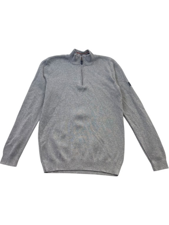 QUARTER ZIP SWEATER MINIMAL GREY MEN PRE OWNED