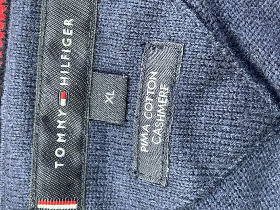 TOMMY HILFIGER ΠΛΕΚΤΟ ΠΟΥΛΟΒΕΡ MINIMAL ΜΠΛΕ ΑΝΤΡΙΚΟ PRE OWNED XL