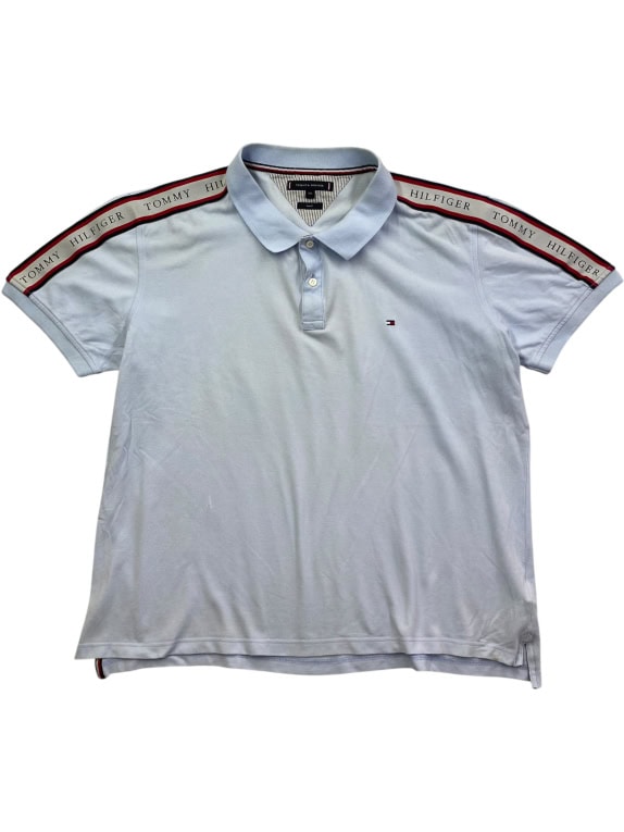 TOMMY HILFIGER Polo Logo Γαλάζιο Ανδρικό XXL