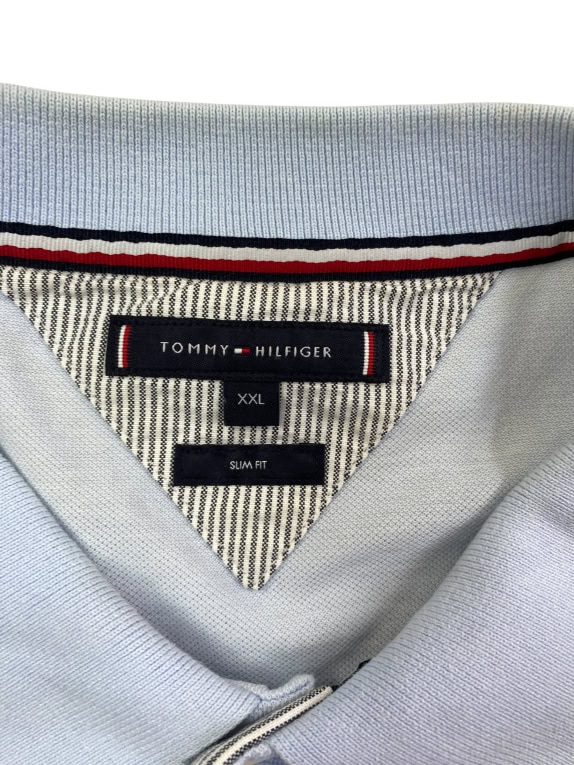 TOMMY HILFIGER Polo Logo Γαλάζιο Ανδρικό XXL