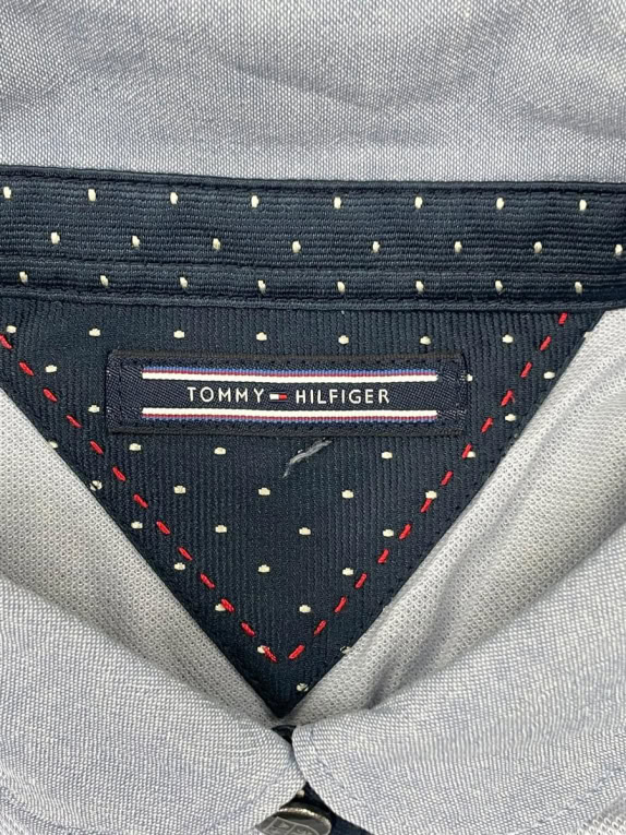 TOMMY HILFIGER ΠΟΛΟ ΜΑΚΡΥΜΑΝΙΚΟ ΓΑΛΑΖΙΟ ΜΕ ΚΕΝΤΗΜΑ-ΟΙΚΟΣΗΜΟ - S/M